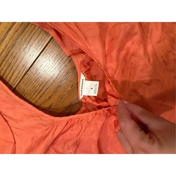 Club Monaco Silk Ruffle Sleeve Dress - Size 8 - Picture 5 of 6